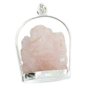 Pendentif Quartz Rose Ganesha - 35 mm