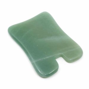 Grattoir Guasha Rectangulaire en Aventurine Verte