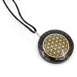 Pendentif Fleur de Vie Orgonite / Hématite - Rond