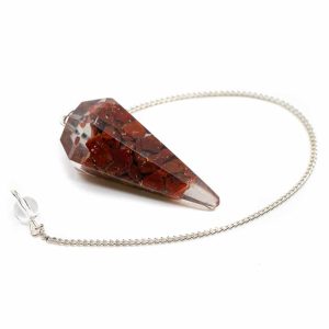 Pendule Pierre Orgonite Jaspe Rouge