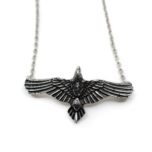 Pendentif Viking Corbeau aux Ailes Déployées