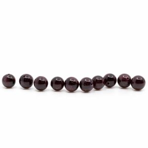 Perles Pierre Précieuse Grenat en Vrac - 10 pièces (8 mm)