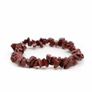 Bracelet Pierre Précieuse Jaspe rouge | Petits Galets concassés (19 cm)