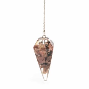 Pendule Pierre Précieuse Orgonite Rhodonite Rose