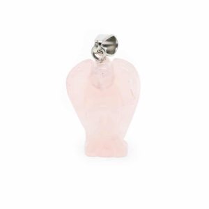 Pendentif Ange Gardien Quartz Rose (20 mm)