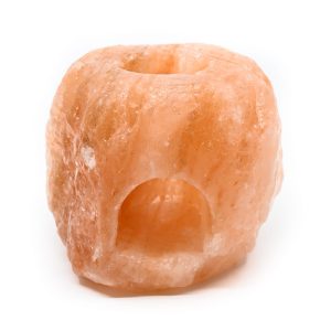 Porte-bougie en Pierre de Sel Diffuseur d'Arômes Orange (1 kg) 10 x 9 x 9 cm