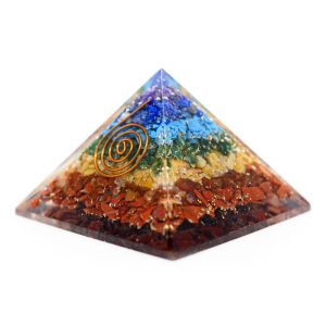 Pyramide Orgonite 7 Chakras - Spirale en Cuivre - (40 mm)