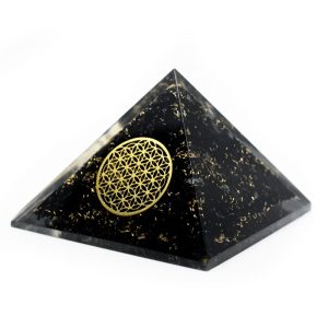 Pyramide Orgonite / Tourmaline Noire - Fleur de vie (40 mm)