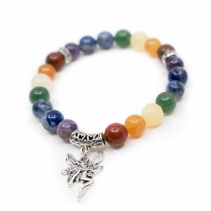 Bracelet Pierres Précieuses 7 Chakras | Elastique avec Petite Fée