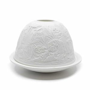Photophore Dôme Biscuit en Porcelaine - Tigres