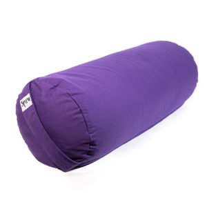 Traversin de Yoga Violet Rond en Coton - Uni - 59 x 21,5 cm