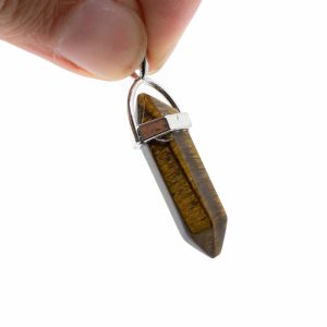 Pendentif Oeil de Tigre Double Papillon Oeil de tigre