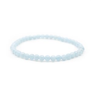 Bracelet Pierre Aigue-Marine (18 cm/ Perles de 4 mm)