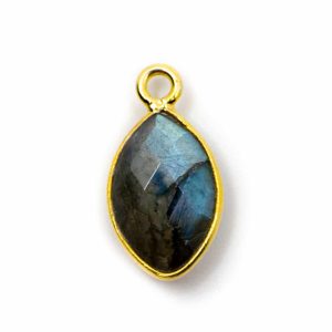 Pendentif Labradorite - Argent 925 et Plaqué Or (12 mm)