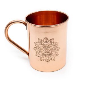 Tasse en Cuivre Gravure Mandala (470 ml)