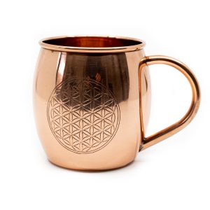 Tasse en Cuivre avec Gravure Fleur de Vie (470 ml)