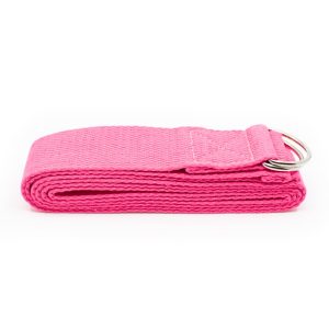 Sangle de Yoga Rose en Coton - Boucle en D (183 cm)