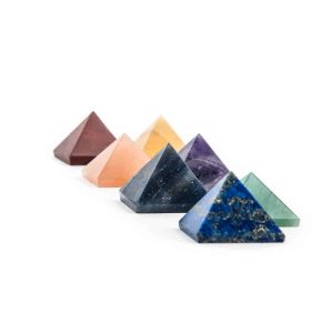 Pyramides Pierres Précieuses Chakras, lot de 7 - 20 mm