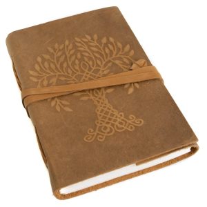 Carnet de Notes Arbre de Vie Spiral en Cuir Fabriqué à la Main (17,5 x 13 cm)