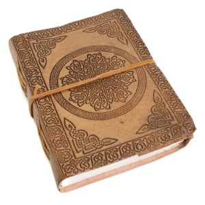 Carnet de Notes Mandala en Cuir Fabriqué à la Main (17,5 x 13 cm)