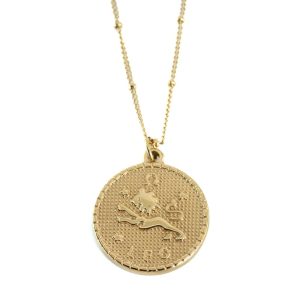 Pendentif Signe Astrologique Lion en Métal Doré (25 mm)