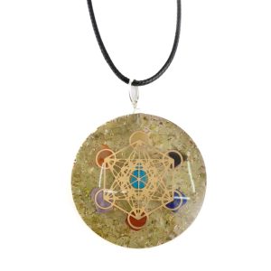 Pendentif Orgonite / Péridote - Chakra - Metatron