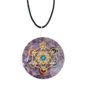 Pendentif Orgonite / Améthyste - Chakras - Metatron