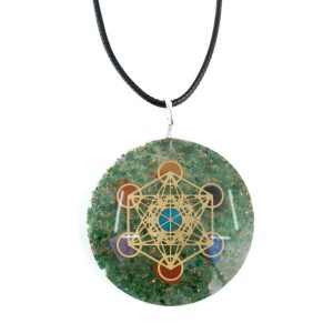 Pendentif Orgonite / Jade - Chakras - Metatron