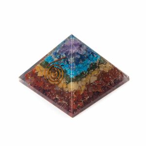 Pyramide Orgonite 7 Chakras - Spirale en Cuivre - (70 mm)