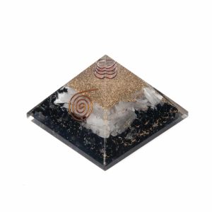 Pyramide Orgonite / Tourmaline Noire / Sélénite (70 mm)