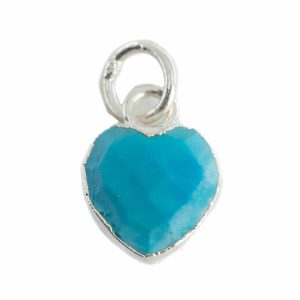 Pendentif Turquoise Cœur - Argent Plaqué - 10 mm