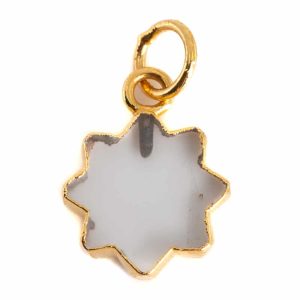 Pendentif Cristal de Roche Soleil - Plaqué Or - 12 mm