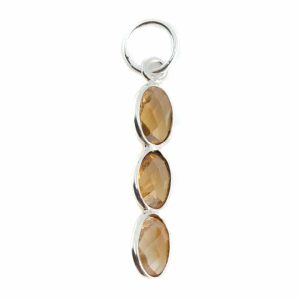 Pendentif 3 pierres Citrine - Argent - 20 x 4 mm