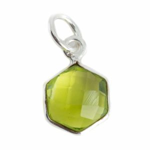 Pendentif Péridot Hexagone - 8 mm