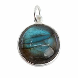 Pendentif Labradorite - Argent 925 - Forme Ronde (15 mm)