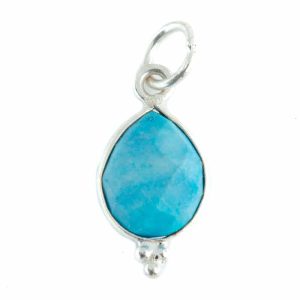 Pendentif Pierre de Naissance Décembre Turquoise - Argent 925 - 10 mm