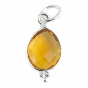 Pendentif Pierre de Naissance Novembre Citrine Argent 925 - 10 mm