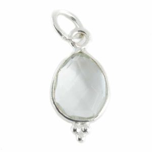 Pendentif Pierre de Naissance Avril Cristal de Roche - Argent 925 - 10 mm