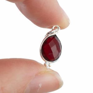 Pendentif Pierre de Naissance Janvier Grenat - Argent 925 - 10 mm