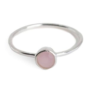 Bague Pierre de Naissance Quartz Rose Octobre - Argent 925 (Taille 17)