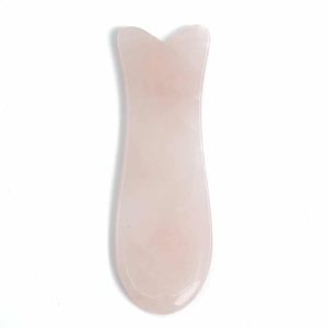 Grattoir Guasha Quartz Rose en Forme de Poisson - 95 mm