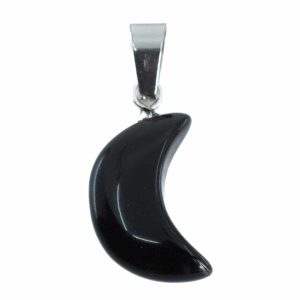 Pendentif Pierre Obsidienne Lune