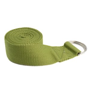 Sangle de Yoga Verte en Coton - Boucle en D (183 cm)