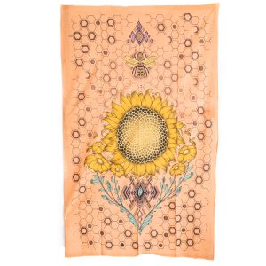 Tapisserie Authentique Tournesol et Abeille en Coton (215 x 135 cm)