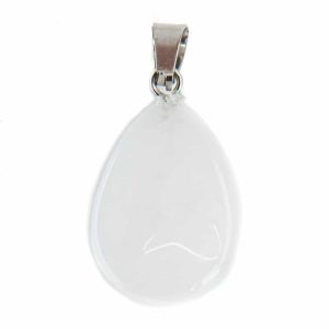 Pendentif Pierre Précieuse Jade Blanc (20 mm)