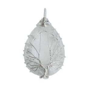 Pendentif Cristal de Roche - Arbre de Vie (4 cm)