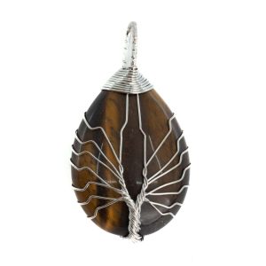 Pendentif Oeil de Tigre - Arbre de vie (4 cm)