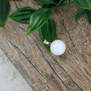 Pendentif Sphérique Jade Blanc