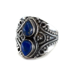 Bague Lapis Lazuli - Argent 925 « Vizrea » (Taille 17)