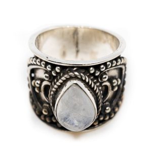 Bague Pierre de Lune - Argent 925 « Verzera » (Taille 16)